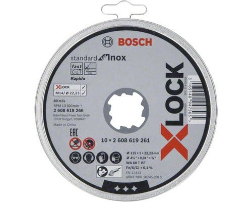 X-LOCK Standard for Inox Dose Trennscheibe gerade WA 60 T BF, 10 x 115 x 1 x 22.