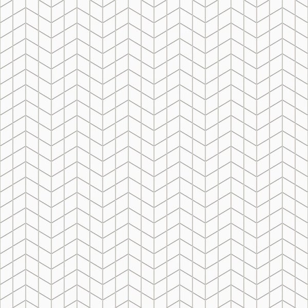 Weißes geometrisches Fliesenmuster mit Zickzack-Design für Wand oder Boden.