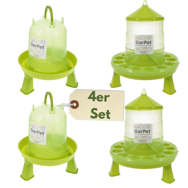 Viererpack GarPet Futterspender und Tränke für Kleintiere