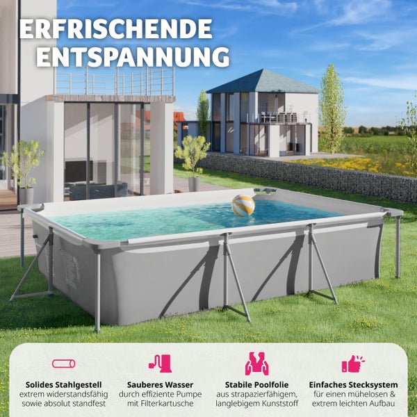 Swimming Pool tectake Summertime rechteckig 300 x 207 cm
