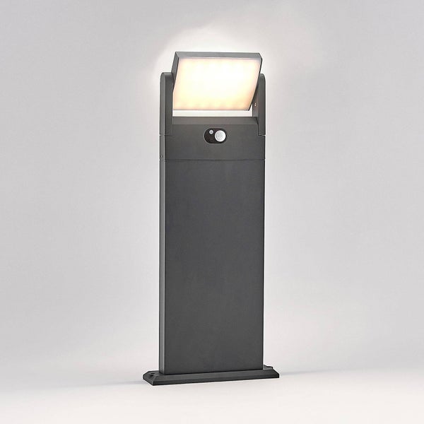 Lindby LED Solarleuchten Novalie mit Bewegungsmelder (spritzwassergeschützt (Modern) in Alu aus Aluminium (1 flammig, ) - Solarlampe Solarleuchte Garten