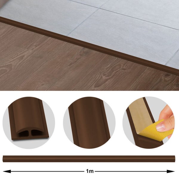 FLOORDIREKT Doppeleinfassleiste Übergangsprofil Jersey Selbstklebend 24 x 35 mm Braun