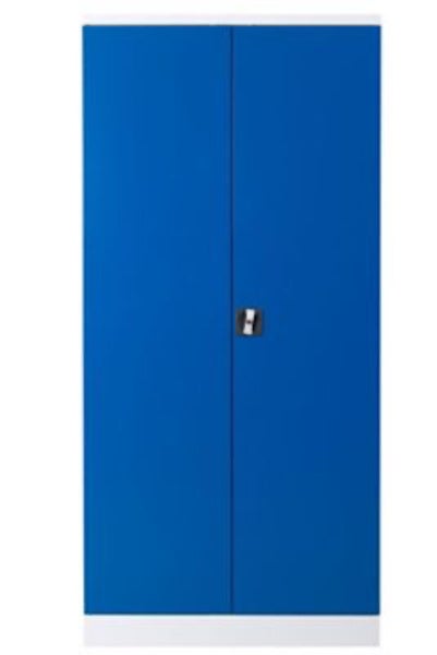 PROREGAL Stahlschrank Bee 4 Fachböden HxBxT 195 x 92 x 50 cm Pulverbeschichtetes & Verstärktes Fachbodenmaterial Weiß & Blau