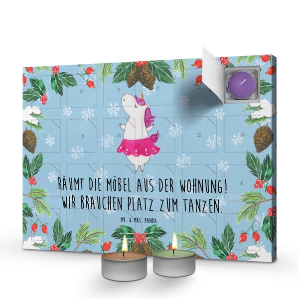 Mr. & Mrs. Panda Duftkerzen Adventskalender Einhorn Ballerina - Blau Pastell