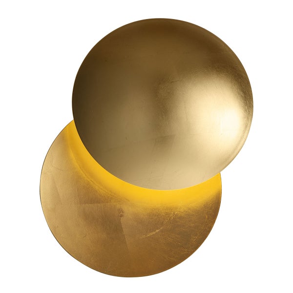 Goldfarbene runde Wandleuchte