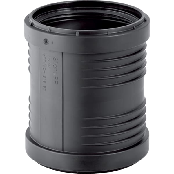 Geberit Silent-PP Doppelmuffe DN 90 aus Kunststoff für Abwasserrohre.