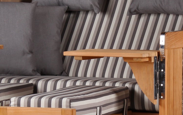 Strandkorb Rantum Grande Teak PE grey Dessin 545