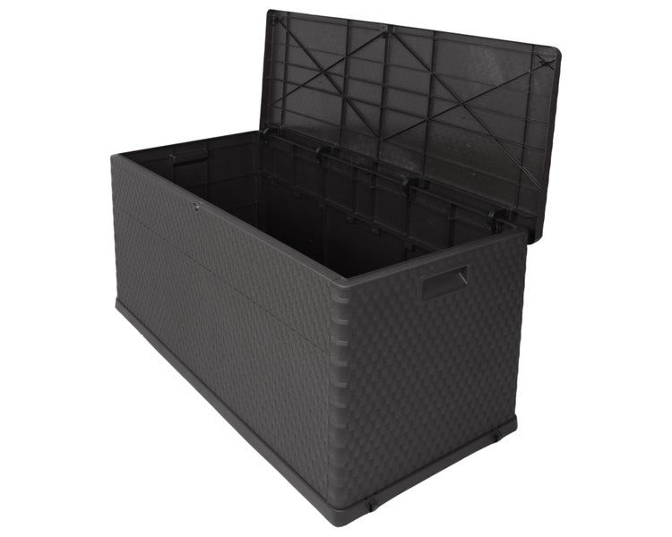 Ondis24 Kissenbox Auflagenbox Rattan anthrazit, Aufbewahrungsbox, Box