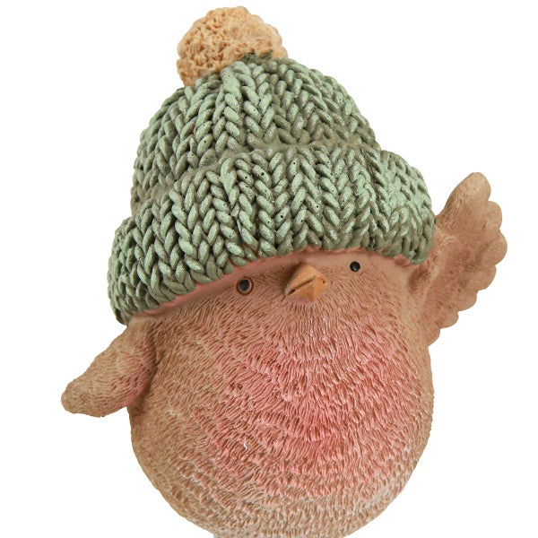 Dekofigur Vogel mit Mütze
