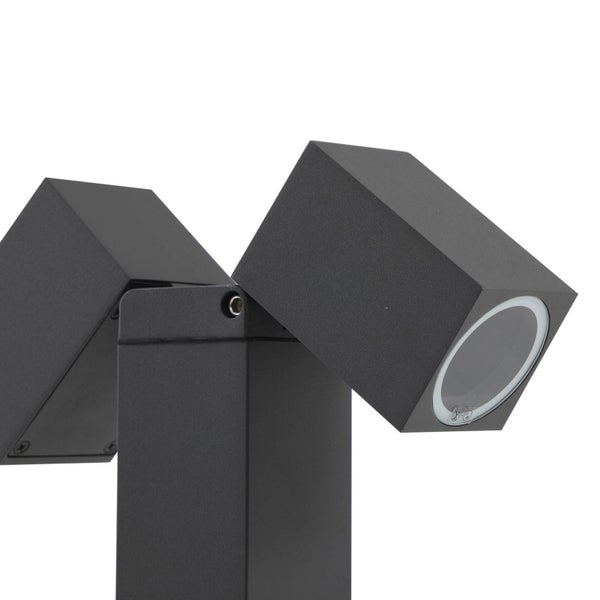 Lindby Außenleuchte Othil (spritzwassergeschützt (Modern) in Alu aus Aluminium (2 flammig, GU10) - Wegeleuchte Pollerleuchte Wegelampe Sockelleuchte