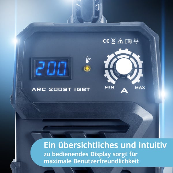 STAHLWERK Schweißgerät ARC 200 ST IGBT MMA E Hand Inverter 200 A Double Board