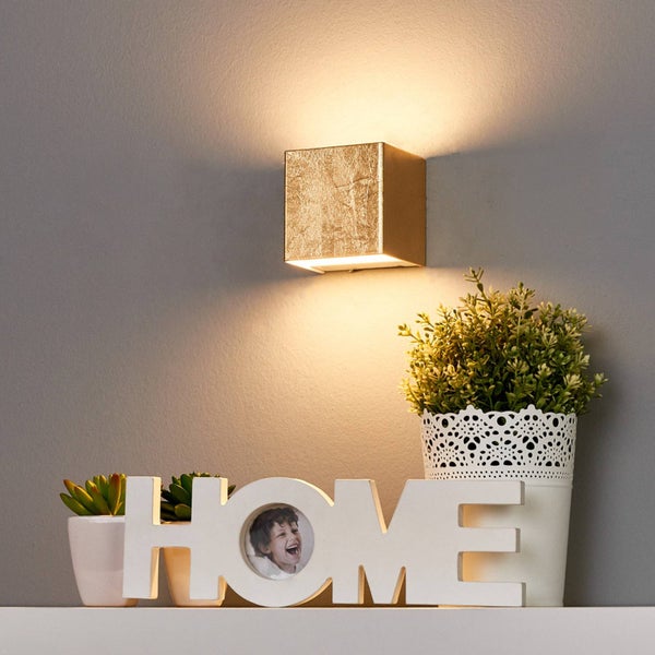 Lindby LED Wandlampe goldfarben, Uplight and Downlight Effekt Wandleuchte innen 1x 5W IP20 Wandbeleuchtung Wohnzimmer Esszimmer