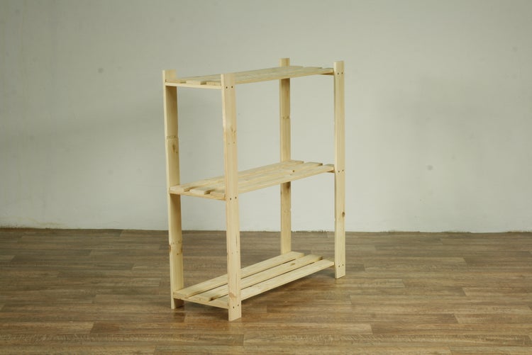 PROREGAL Holzregal Pinepeak HxBxT 90 x 80 x 28 cm 3 Fachboden 1,2 cm Dickes Kiefernholz Natur