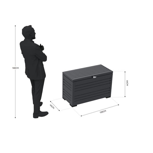 Weide Aluminium Gartenbox: Robuste 284L Aufbewahrungslösung | 100 x 64 x 46 cm