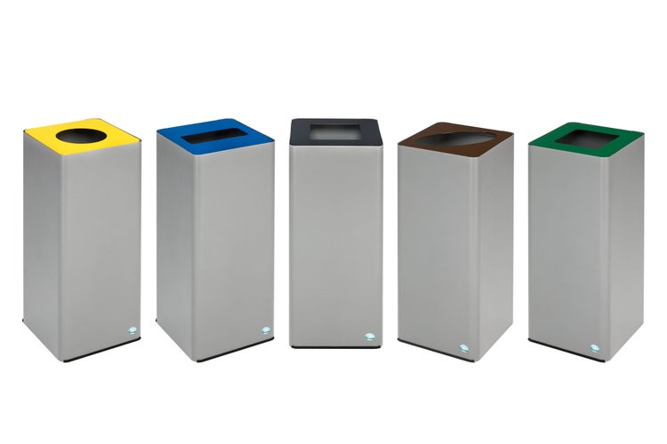 PROREGAL Robuster Wertstoffsammler Mit Abnehmbarem Deckel 70 Liter HxBxT 70 x 32 x 32 cm Verzinkter Stahl Braun