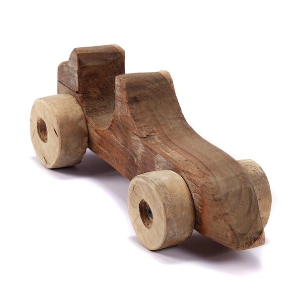 Skulptur Speedy Auto-Figur 30cm, Mahagoni Massivholz naturfarben