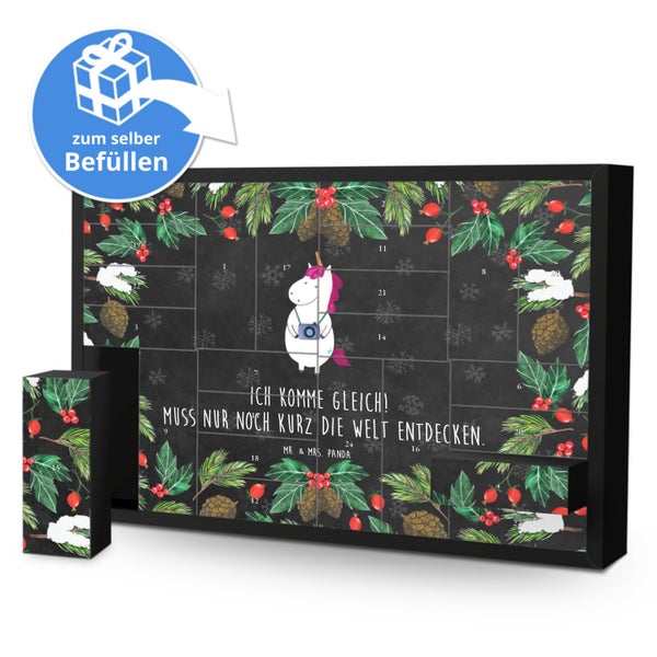 Mr. & Mrs. Panda Befüllbarer Adventskalender Einhorn Fotograf - Schwarz