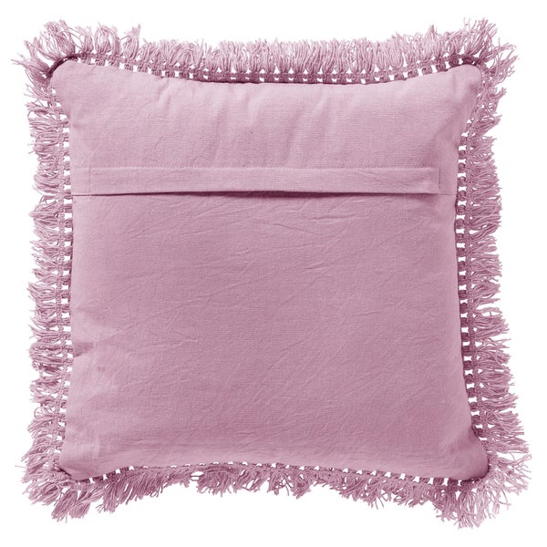 Quadratisches Zierkissen mit Fransen