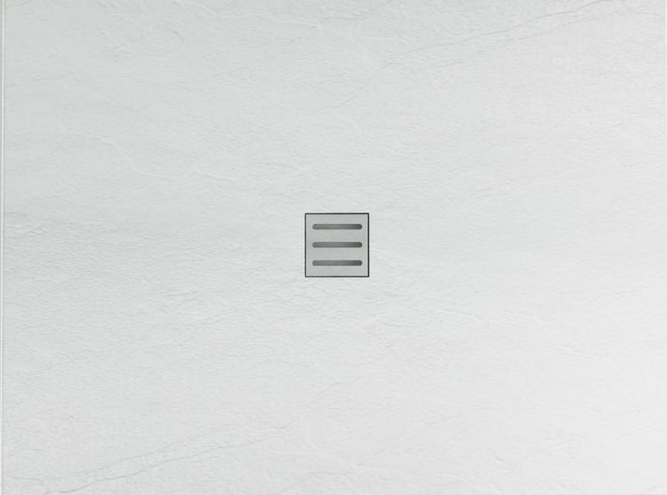 Quadratische Duschwanne mit Ablaufrinne