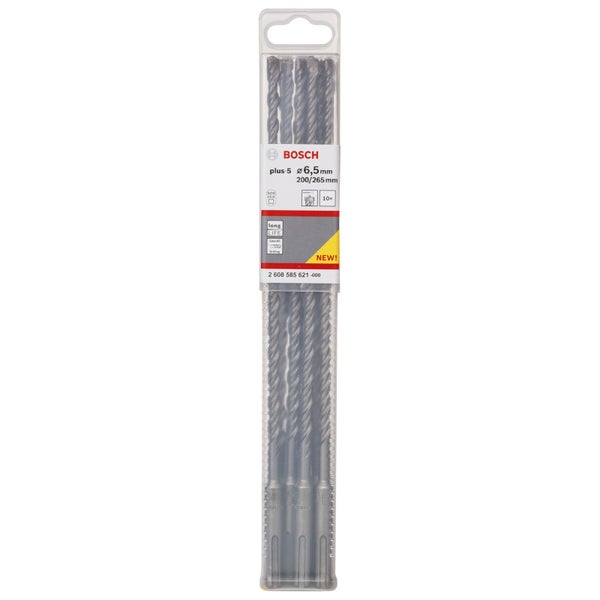 Bosch 10x Hammerbohrer SDS plus-5 6,5 x 200 x 265 mm - 2608585621