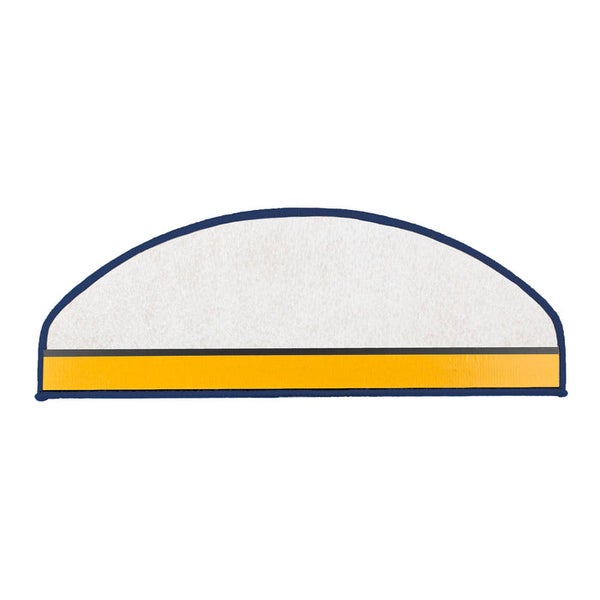 FLOORDIREKT Stufenmatte Kalkutta - Sisaloptik - Schlingenpol - Selbstklebend - Blau - Halbrund - 23,5 x 65 cm