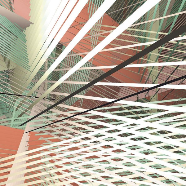 Abstrakte Darstellung von überlappenden Linien und Flächen.