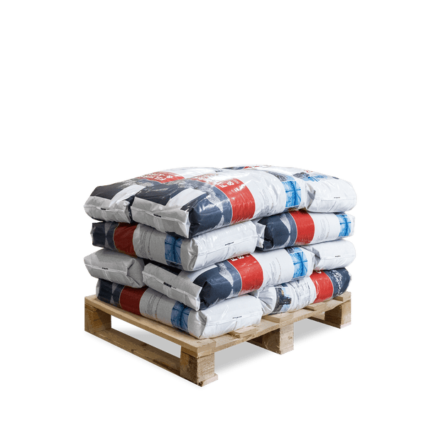 Palette mit Säcken Filtersand und Kies für die Wasseraufbereitung, 25 Kilogramm