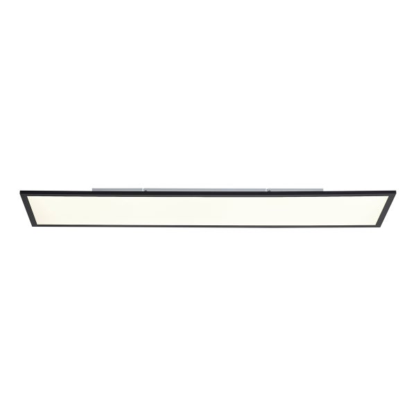Rechteckiges LED-Panel mit schwarzem Rahmen für die Deckenmontage.