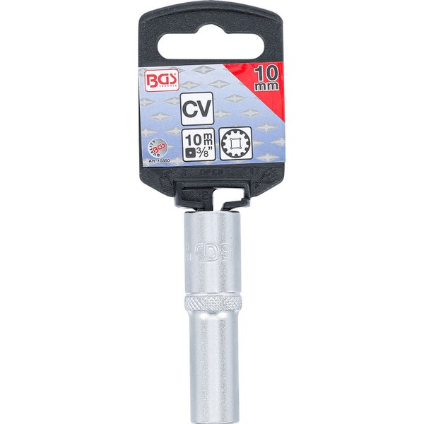 BGS Steckschlüssel-Einsatz Gear Lock tief Antrieb Innenvierkant 10 mm (3/8) SW 10 mm - 10350