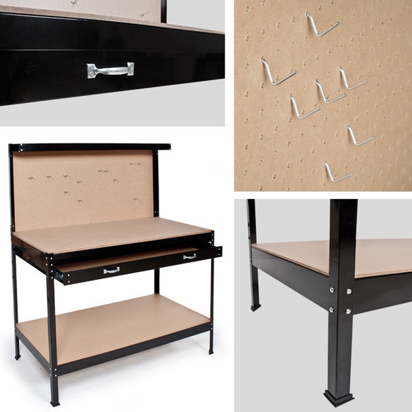 Werkbank mit Lochwand, Schublade und Ablage