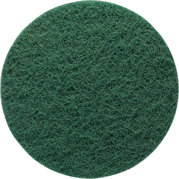 Runde grüne Reinigungsscheibe.