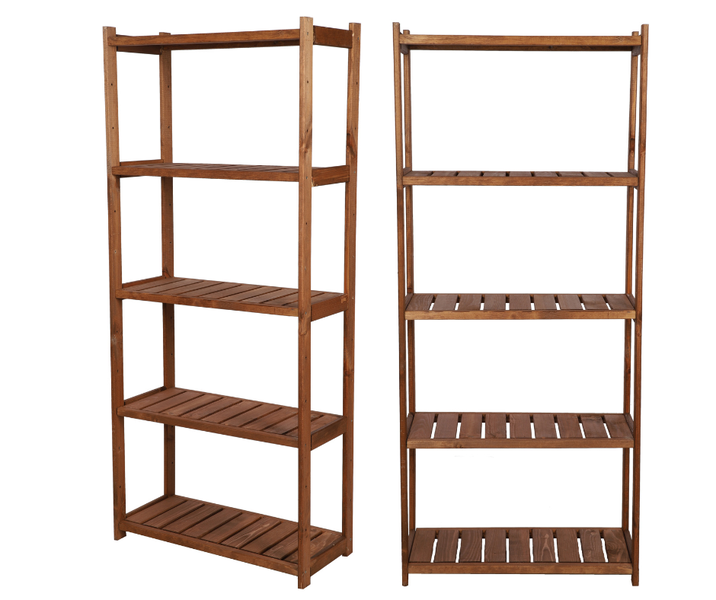 PROREGAL Holzregal SPREEWALD HxBxT 163x70x33cm 5 Ebenen Massives Kiefernholz Braun geölt
