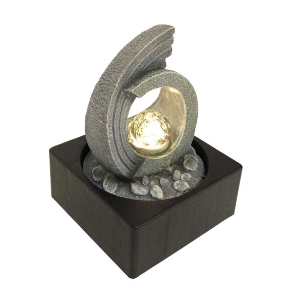 Zimmerbrunnen Tischbrunnen FoArchi antik grau Led 24 cm 11113