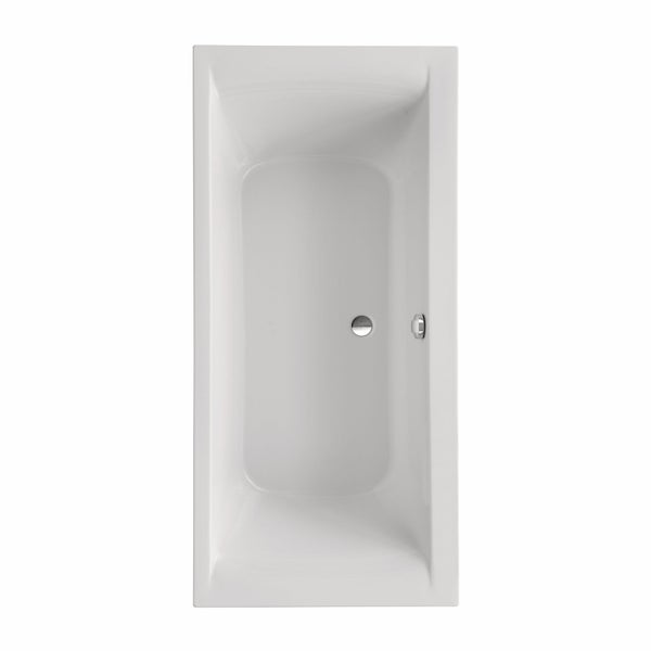 Rechteckige Badewanne aus Stahl-Emaille mit Abfluss und Überlauf