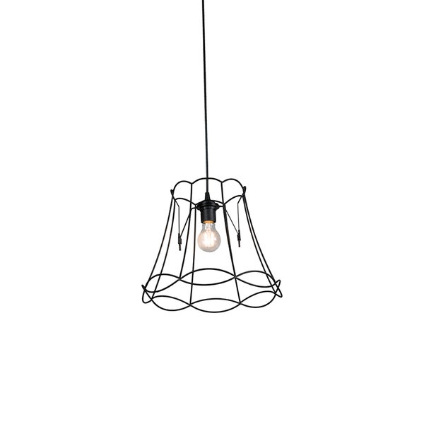Hängelampe mit Lampenschirm aus Metalldraht
