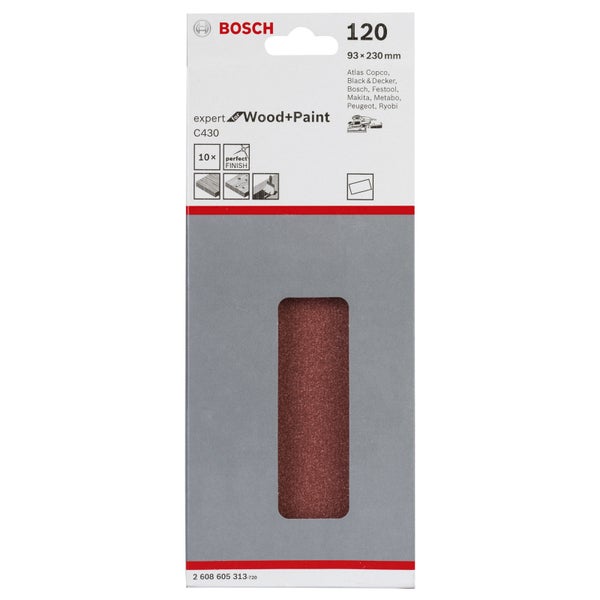 Bosch Expert Schleifpapier für Holz und Farbe, Körnung 120, 93 x 230 Millimeter