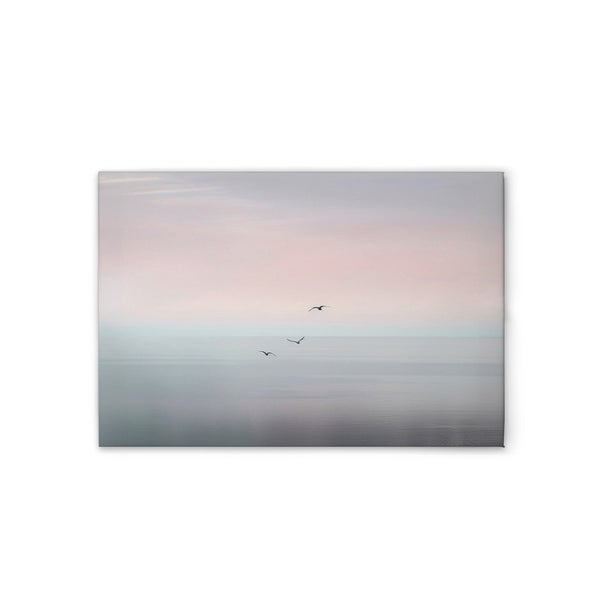 Wandbild mit einer Szene von fliegenden Vögeln über dem Wasser