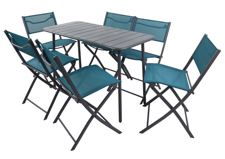 7 tlg. Bistroset Balkonset Gartenset Metall Sumila