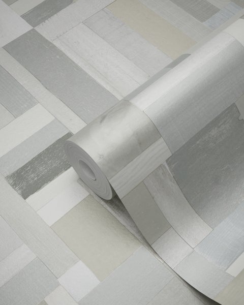 Tapetenrolle mit einem Muster aus rechteckigen Formen