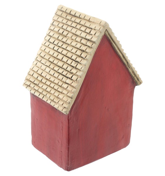 Dekorative Hausfigur mit Ziegeldach