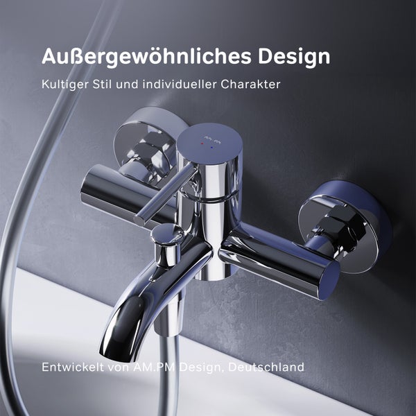 Aufputz Badewannenarmatur aus verchromtem Metall