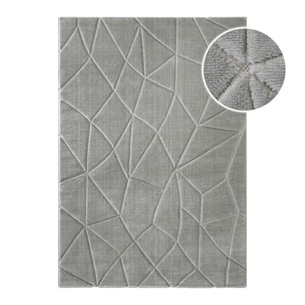 Kurzflorteppich Grau Unplugged WECONhome 120x170 cm
