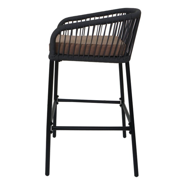 Barstuhl mit Armlehne und Sitzkissen