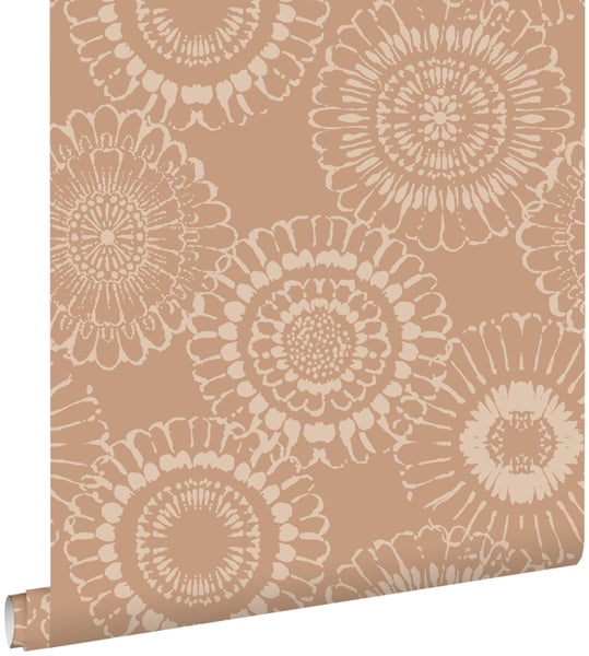 ESTAhome Tapete Blumen Terrakotta - 50 x 900 cm - 139824