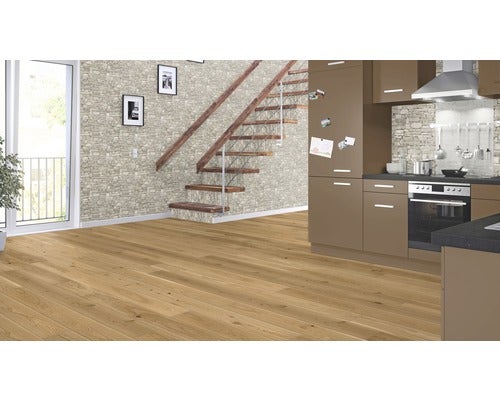 Parkett 13.0 Eiche Landhausdiele 1-Stab Ausdruckstark mattlackiert
