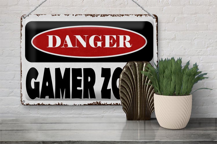 Blechschild Spruch 30x20cm danger Gamer Zone