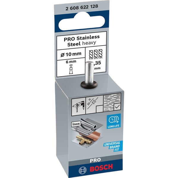 Bosch PRO Stainless Steel heavy Pinselbürste 10 x 0,35 mm gerader Schaft - 2608622128