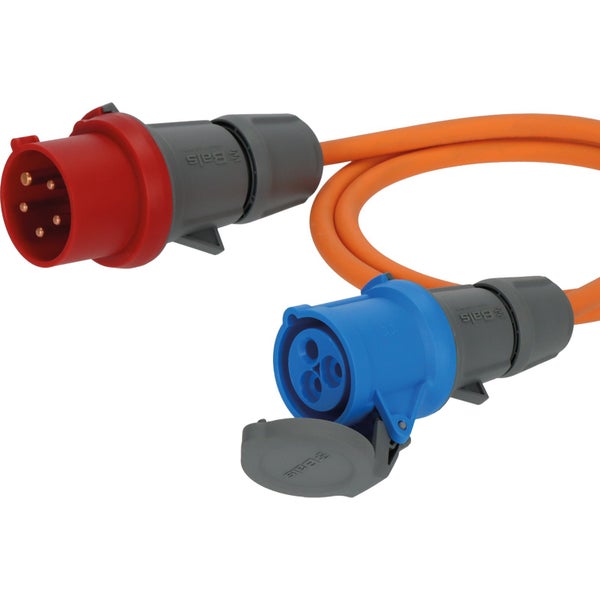 Verlängerungskabel mit Starkstromstecker und -kupplung