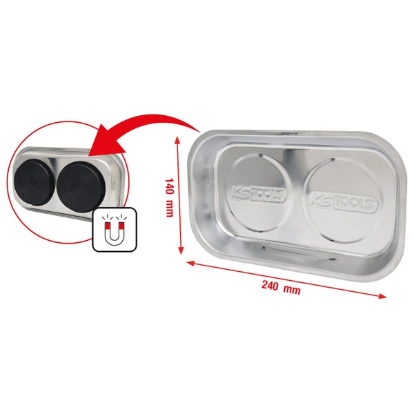 Magnetische Werkzeugablage mit zwei Magneten