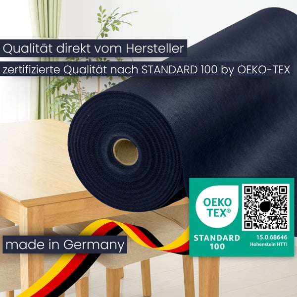 Sensalux Tischdeckenrolle 25m lang aus stoffähnlichem Vlies, 1,50 m x 25 m Dunkelblau